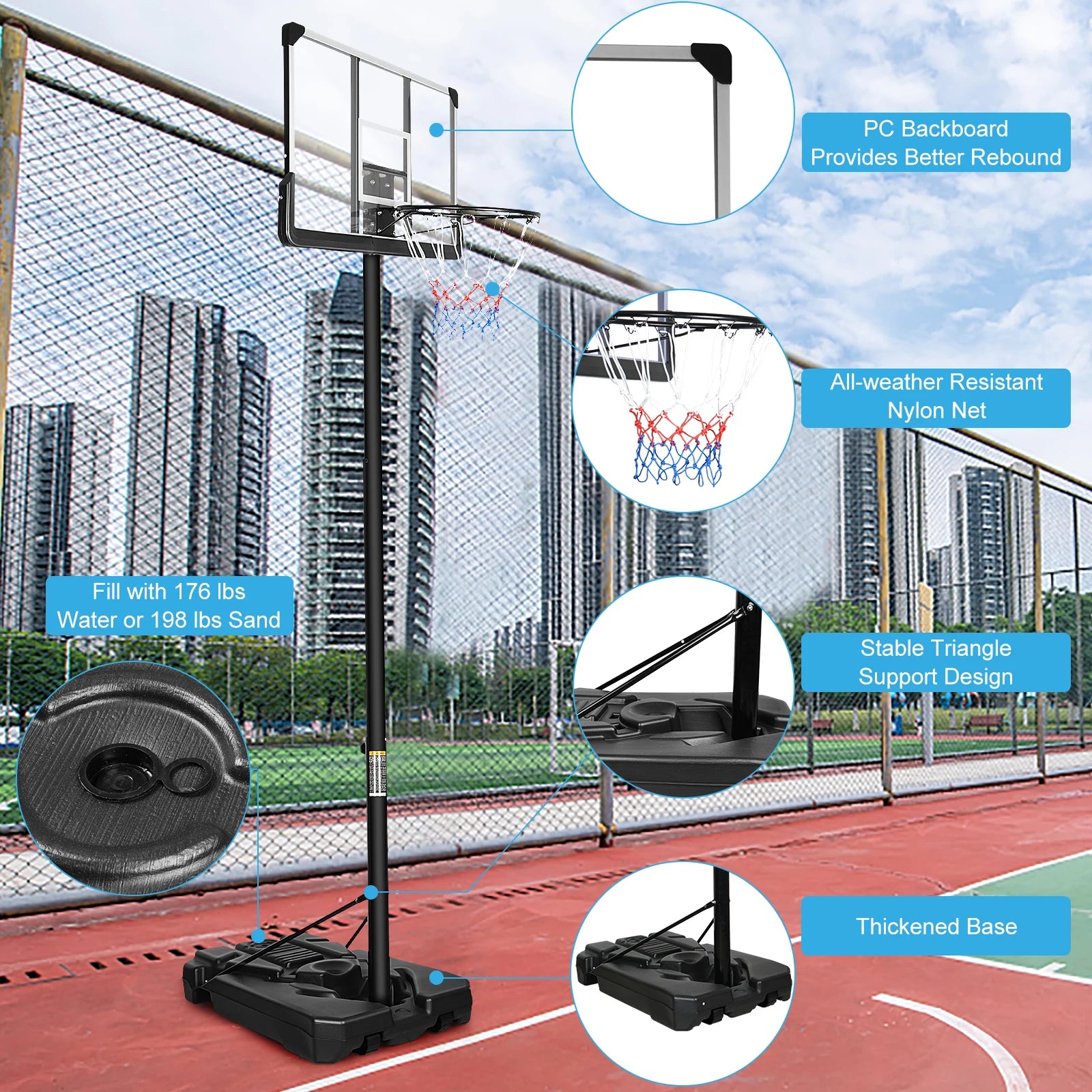 Basketball Hoop Basketball Stand with 45Cm Basketball Rim for Kids/Teens