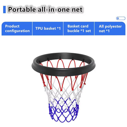 1Pcs 45Cm Removable Basketball Net, Outdoor and Indoor Portable Basketball Net, Professional Sports Basketball Net