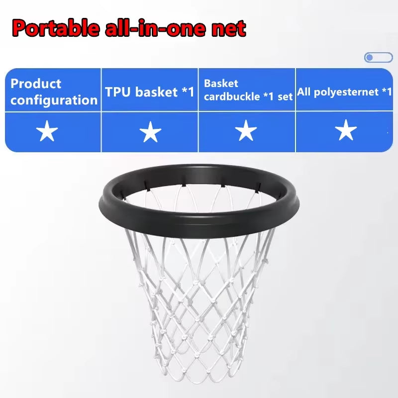 1Pcs 45Cm Removable Basketball Net, Outdoor and Indoor Portable Basketball Net, Professional Sports Basketball Net