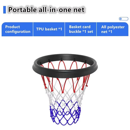 1Pcs 45Cm Removable Basketball Net, Outdoor and Indoor Portable Basketball Net, Professional Sports Basketball Net