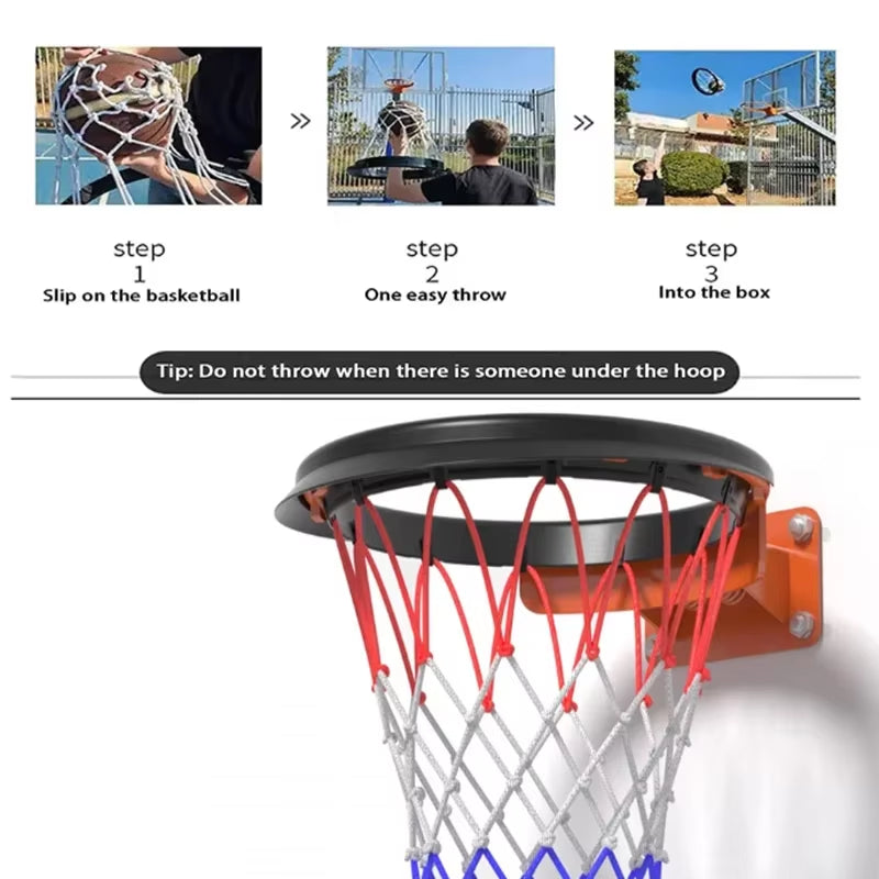 1Pcs 45Cm Removable Basketball Net, Outdoor and Indoor Portable Basketball Net, Professional Sports Basketball Net